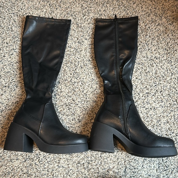 Steve Madden Berkleigh Black wide calf knee high boots - Picture 2 of 4